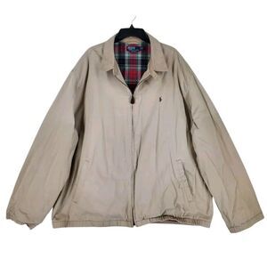 Polo Ralph Lauren Canvas Jacket Mens 3LT Tall Zip Lined Safari Distressed READ